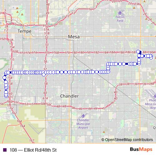 108 bus Line Map