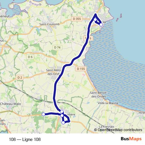 108 bus Line Map