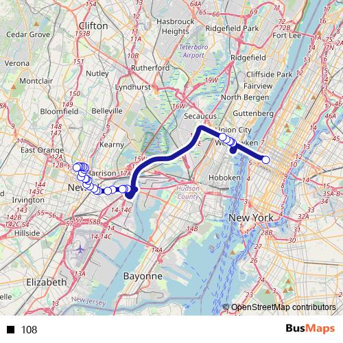 108 bus Line Map