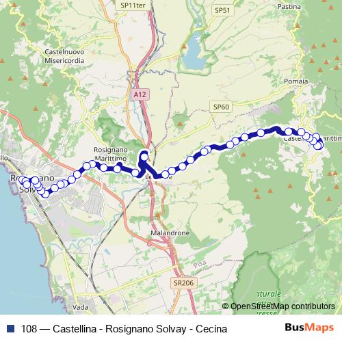 108 bus Line Map