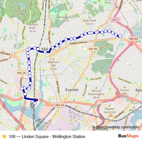108 bus Line Map