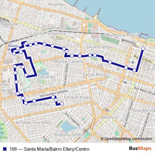 108 bus Line Map
