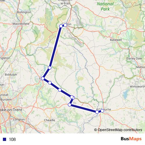 108 bus Line Map