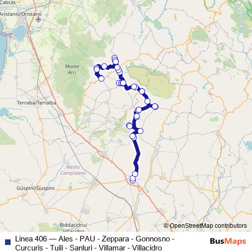 Linea 406 bus Line Map