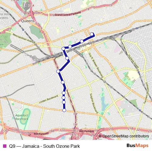 Q9 bus Line Map