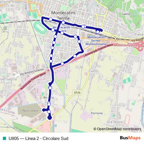 U805 bus Line Map