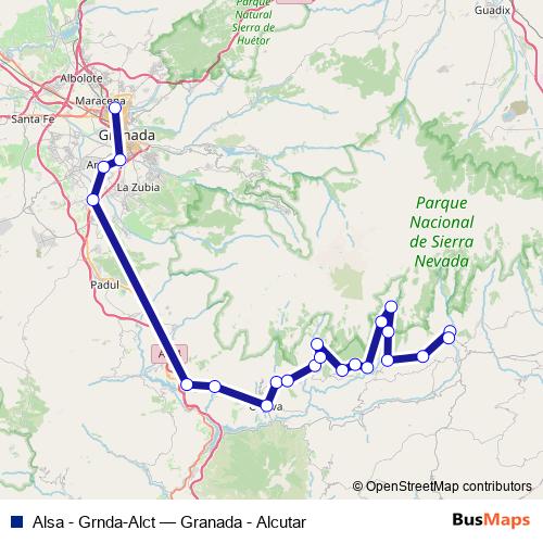Alsa - Grnda-Alct bus Line Map