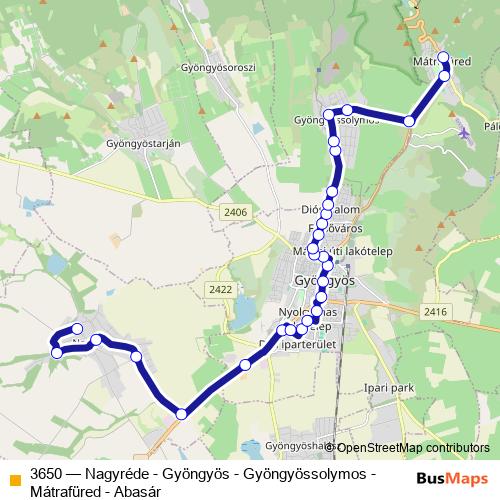 3650 bus Line Map