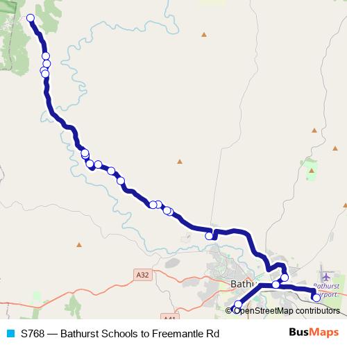 S768 bus Line Map