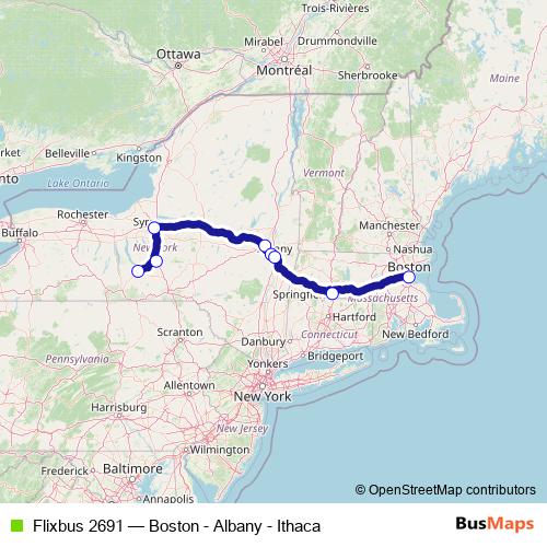 Flixbus 2691 bus Line Map