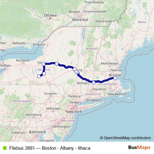 Flixbus 2691 bus Line Map