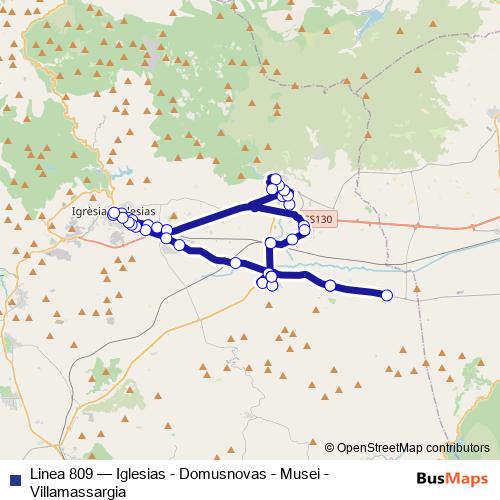 Linea 809 bus Line Map