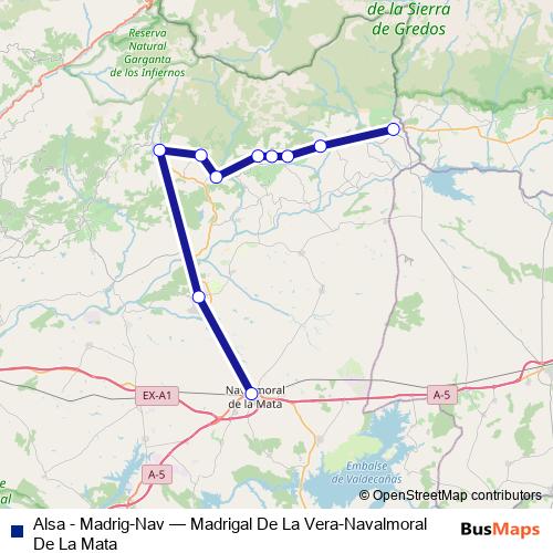 Alsa - Madrig-Nav bus Line Map