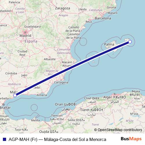 AGP-MAH (Fr) air Line Map