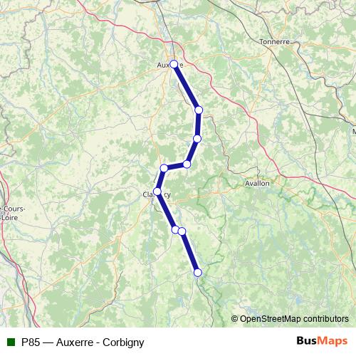 P85 bus Line Map