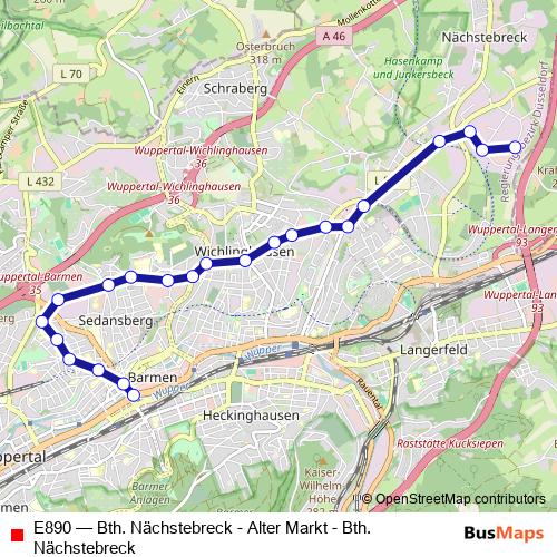 E890 bus Line Map