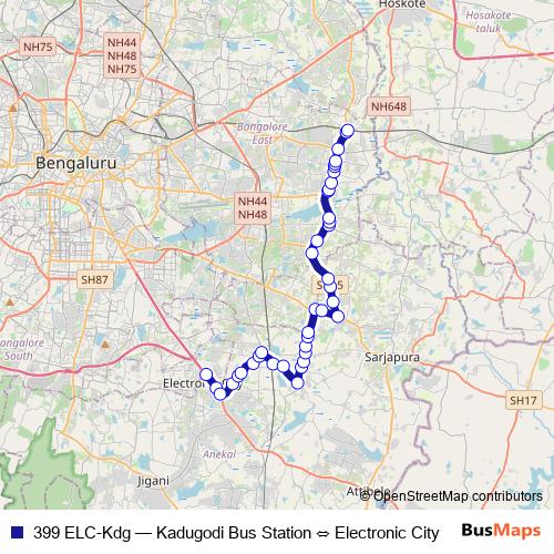 399 ELC-Kdg bus Line Map