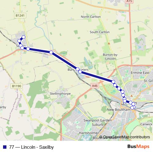 77 bus Line Map