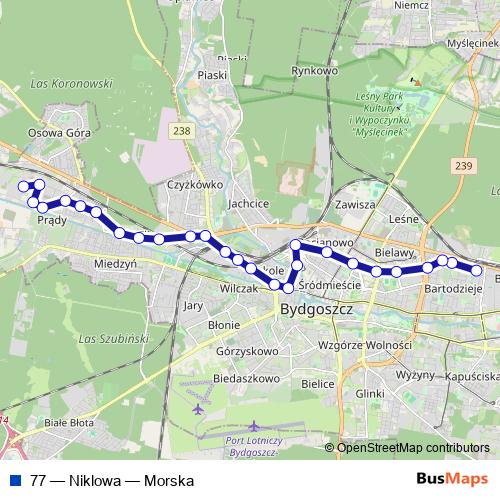77 bus Line Map