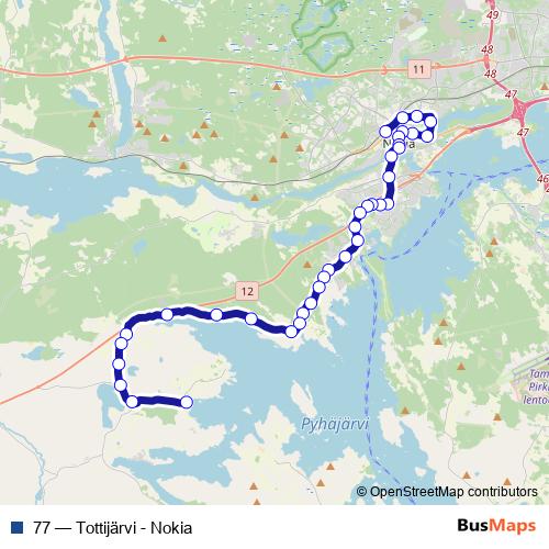 77 bus Line Map