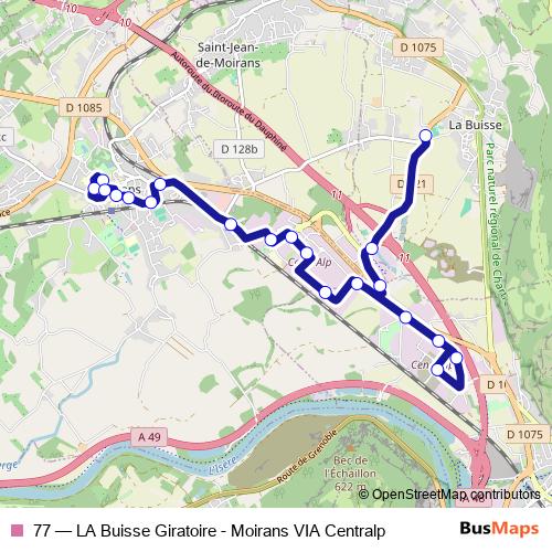 77 bus Line Map