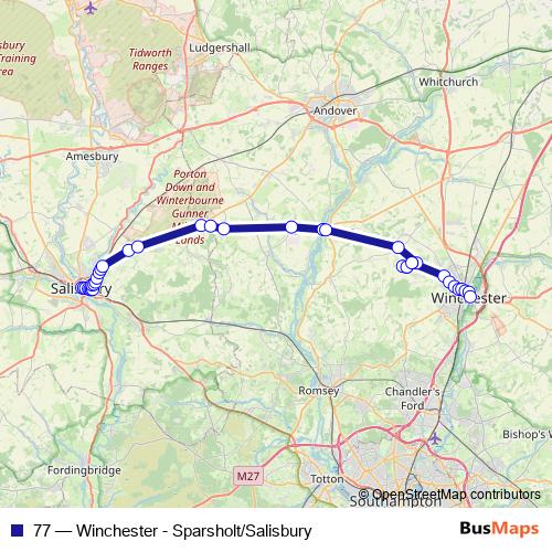 77 bus Line Map