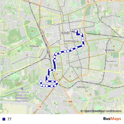 77 bus Line Map