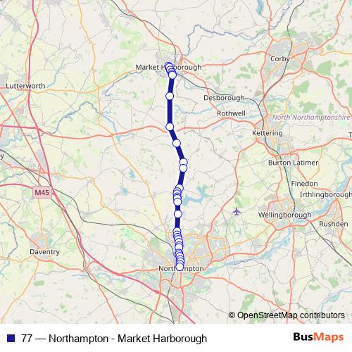 77 bus Line Map