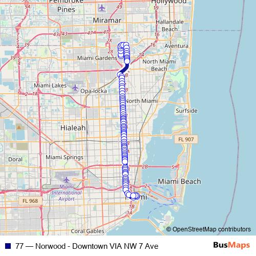 77 bus Line Map