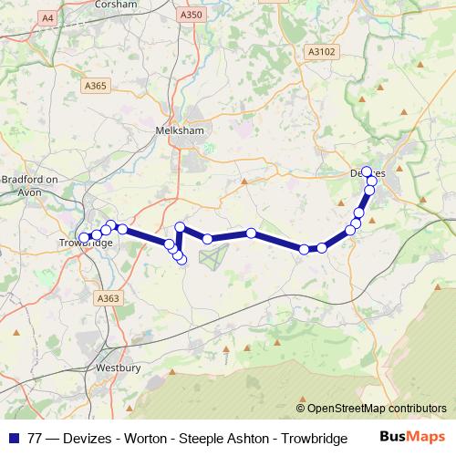 77 bus Line Map