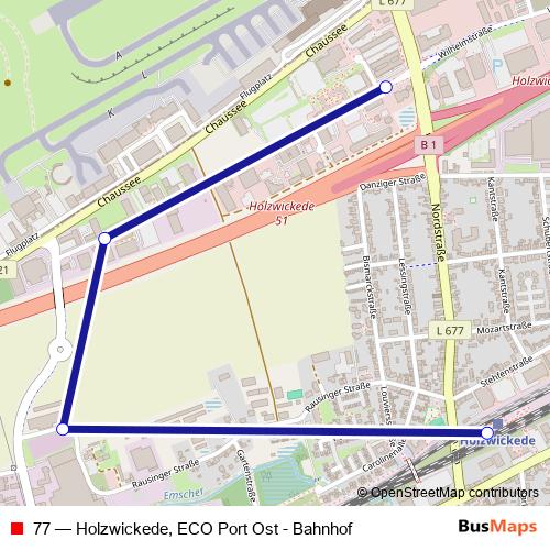 77 bus Line Map