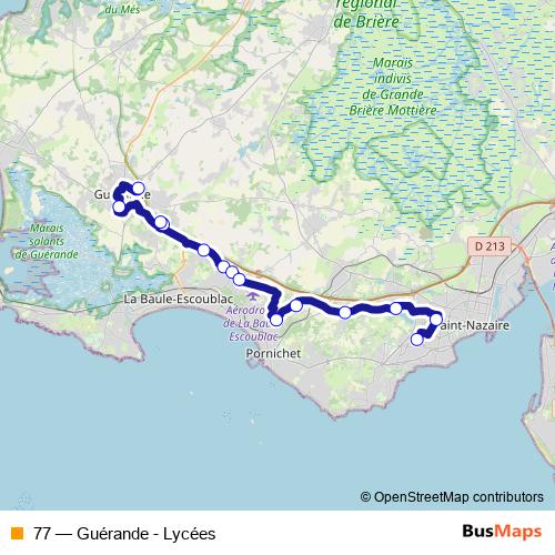 77 bus Line Map