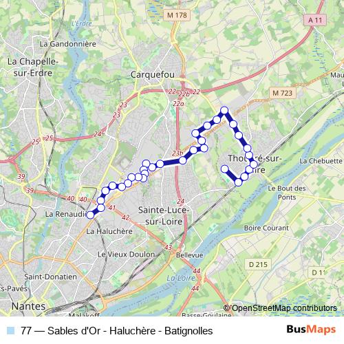 77 bus Line Map