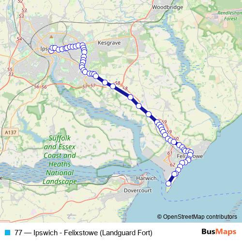 77 bus Line Map