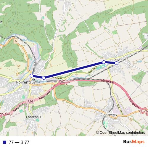 77 bus Line Map