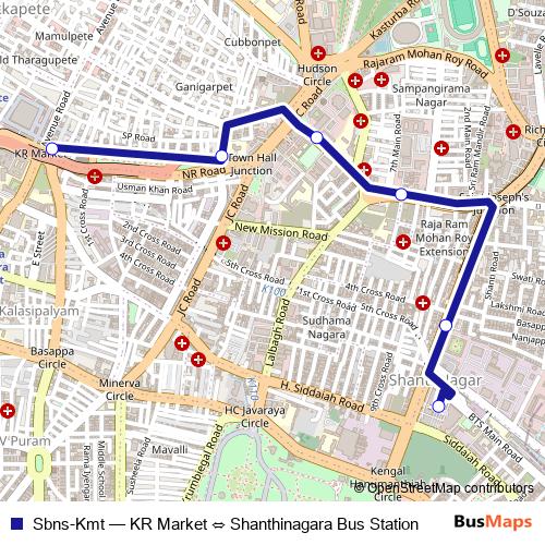 Sbns-Kmt bus Line Map