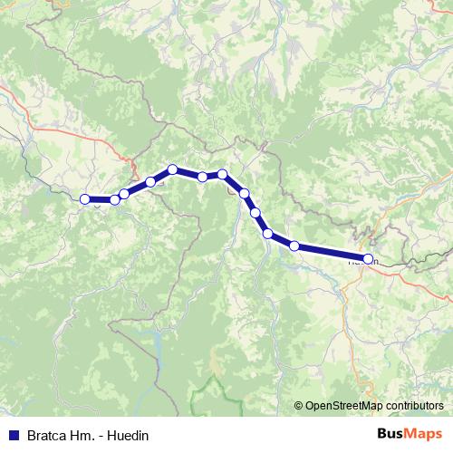 Bratca Hm. - Huedin bus Line Map