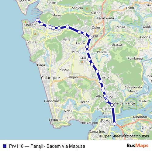 Prv118 bus Line Map