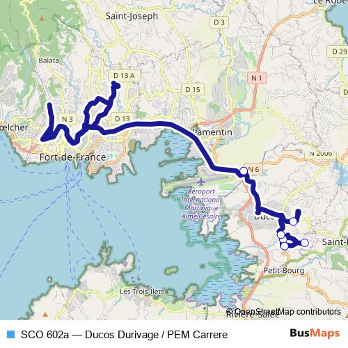 SCO 602a bus Line Map