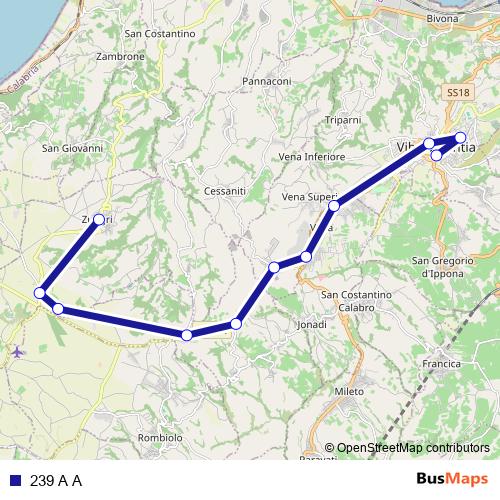 239 A A bus Line Map