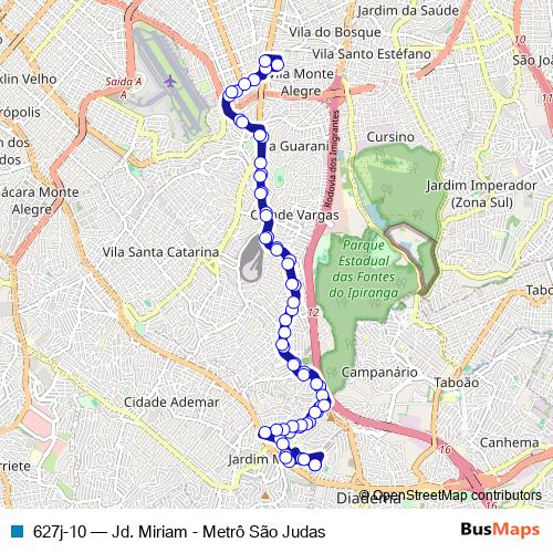 627j-10 bus Line Map
