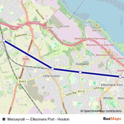 Merseyrail bus Line Map