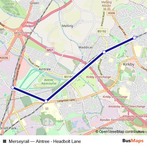 Merseyrail bus Line Map