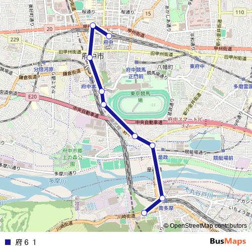 府６１ bus Line Map