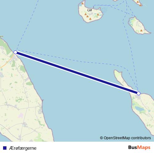 Ærøfærgerne ferry Line Map