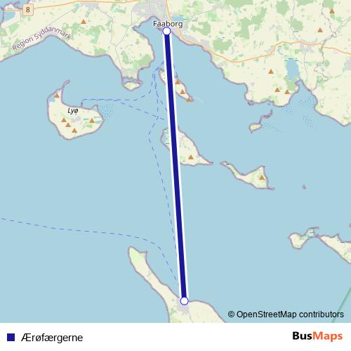 Ærøfærgerne ferry Line Map