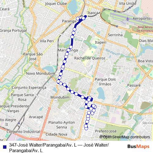 347-José Walter/Parangaba/Av. L bus Line Map