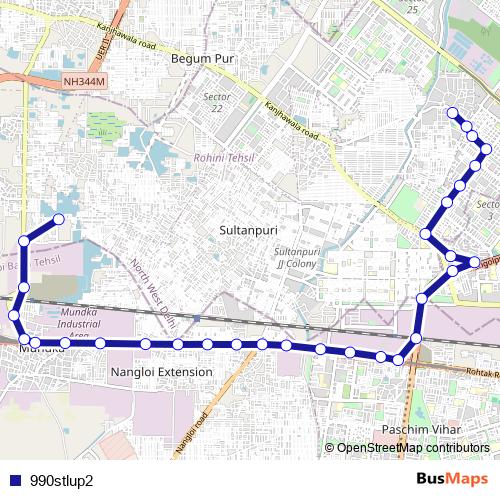 990stlup2 bus Line Map