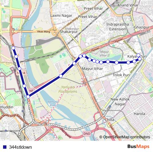 344stldown bus Line Map