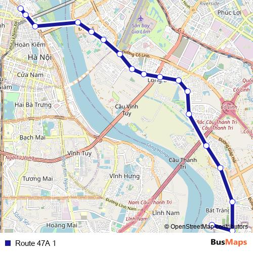 Route 47A 1 bus Line Map